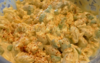 For Recipe Click Here - Dat Poos-ta’s the DEVIL! (Deviled Egg Pasta Salad)