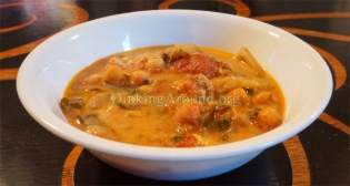 For Recipe Click Here -Currified Popeye Soup (Creamy Curried Sausage and Chicken Soup)