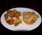 For Recipe Click Here - Curr-Conut Balls N Wet Cabbage (Coconut N Curry Meatballs with Vegis and Side of Cabbage)